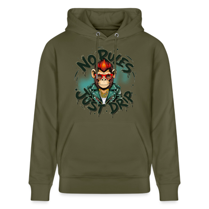 Monkey No Rules Design – Unisex Bio-Hoodie - Khaki Grün