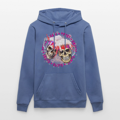 Party Skull Design Pink – Unisex Bio-Hoodie - Blau