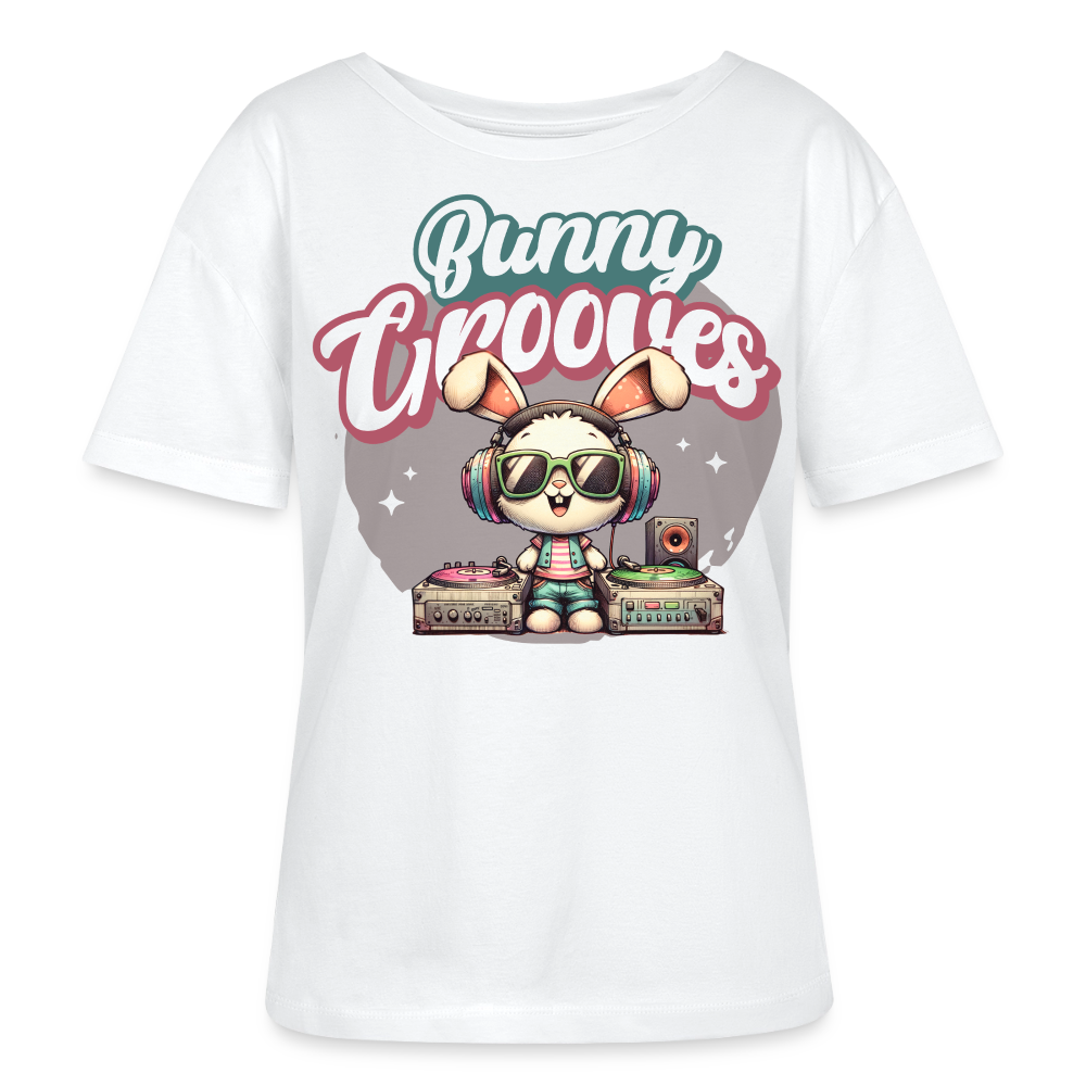 Bunny Grooves Design – Rundhals Frauen Bio-T-Shirt - Weiß