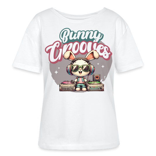 Bunny Grooves Design – Rundhals Frauen Bio-T-Shirt - Weiß