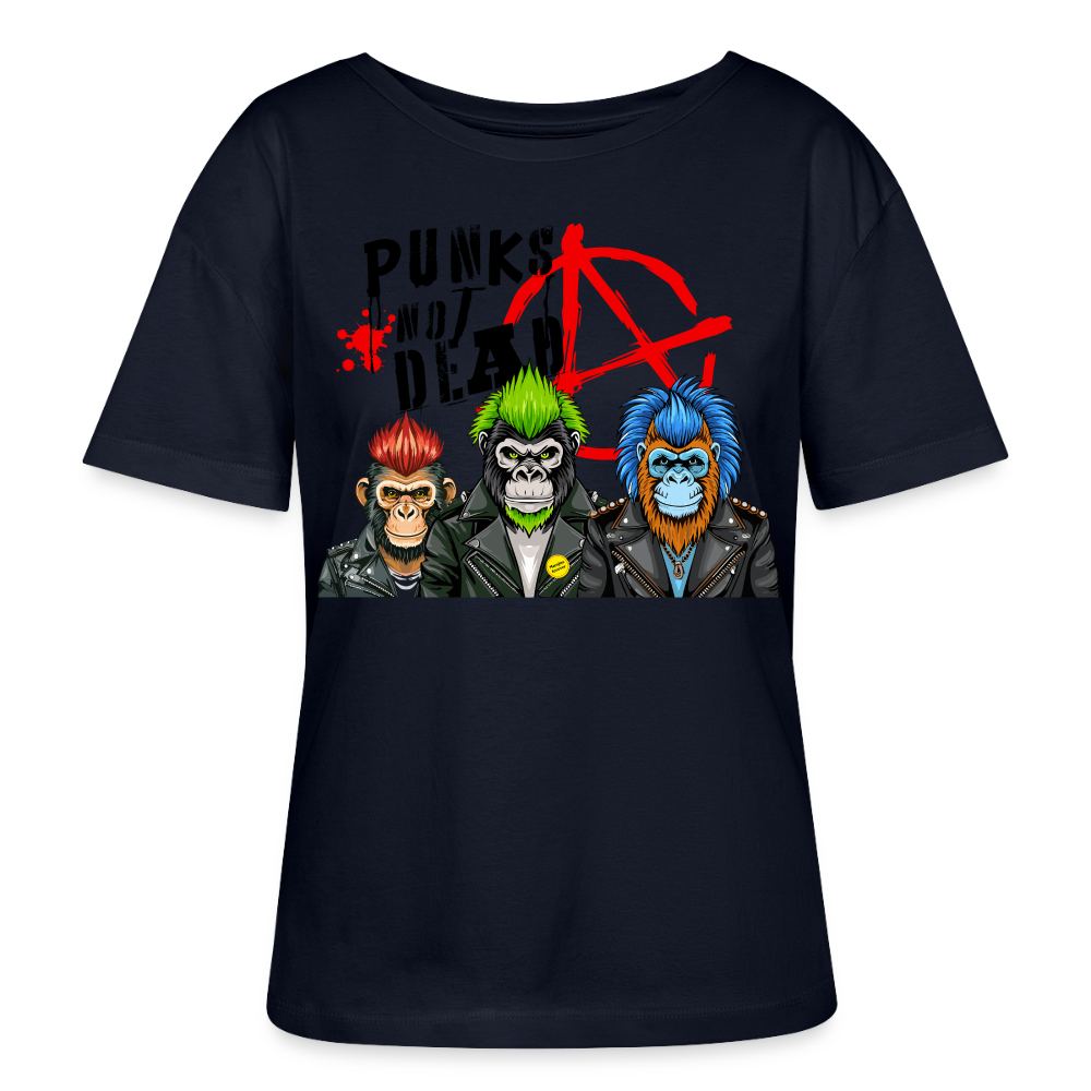 Punks Not Dead Design – Rundhals Frauen Bio-T-Shirt - Navy