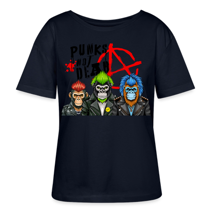 Punks Not Dead Design – Rundhals Frauen Bio-T-Shirt - Navy