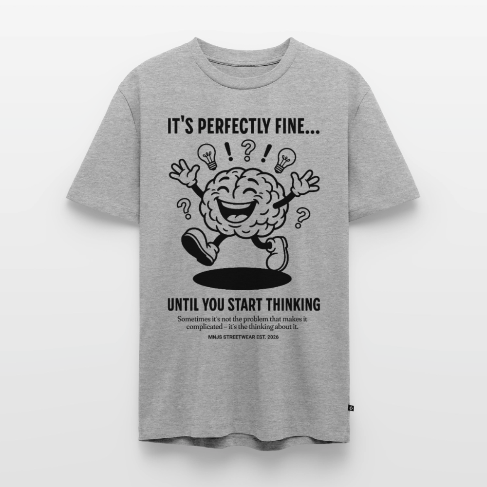 Brain Design – Männer Premium T-Shirt - Grau meliert