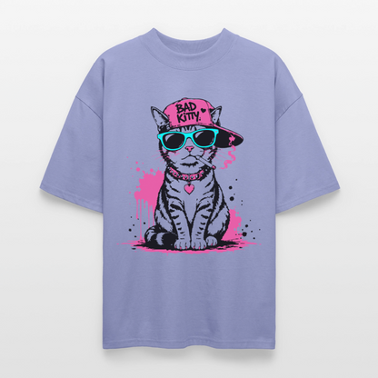 Bad Kitty Design – Oversized Unisex Bio T-Shirt - Violett