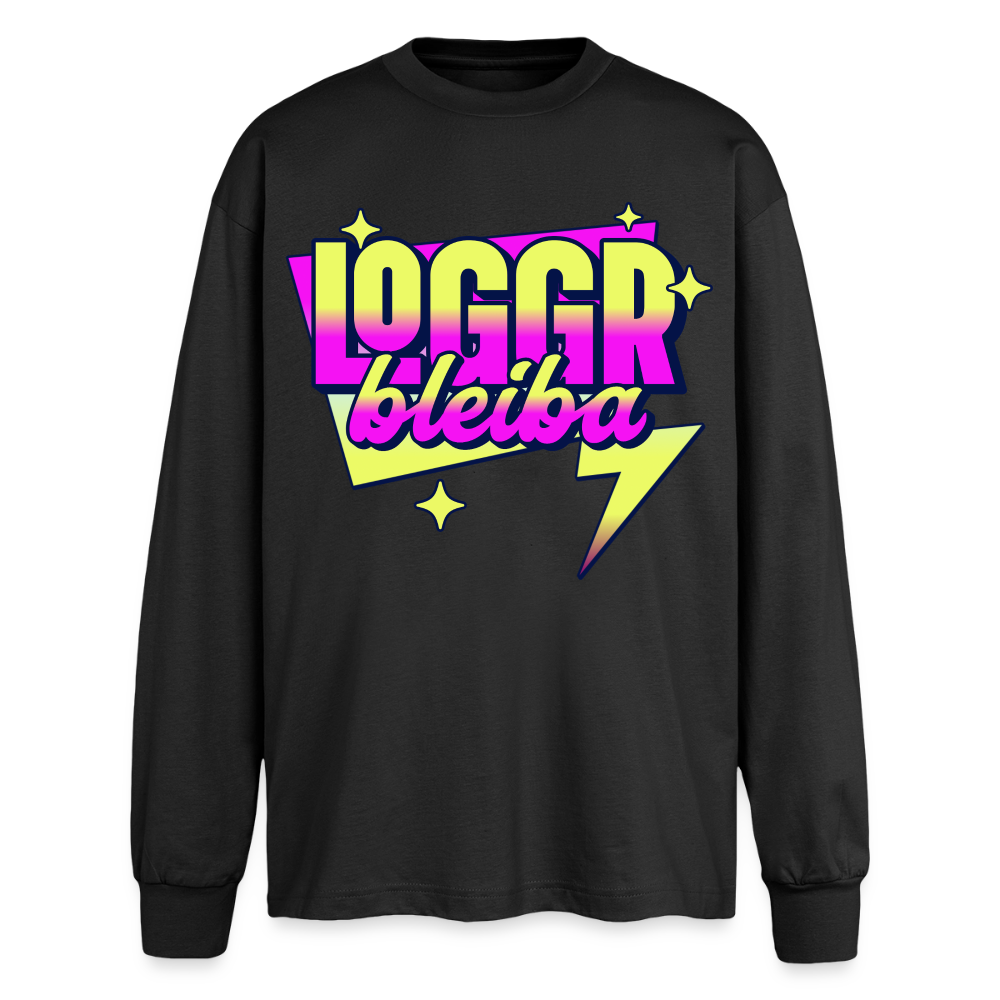 Logger bleibt Design – Oversized Langarmshirt - Schwarz