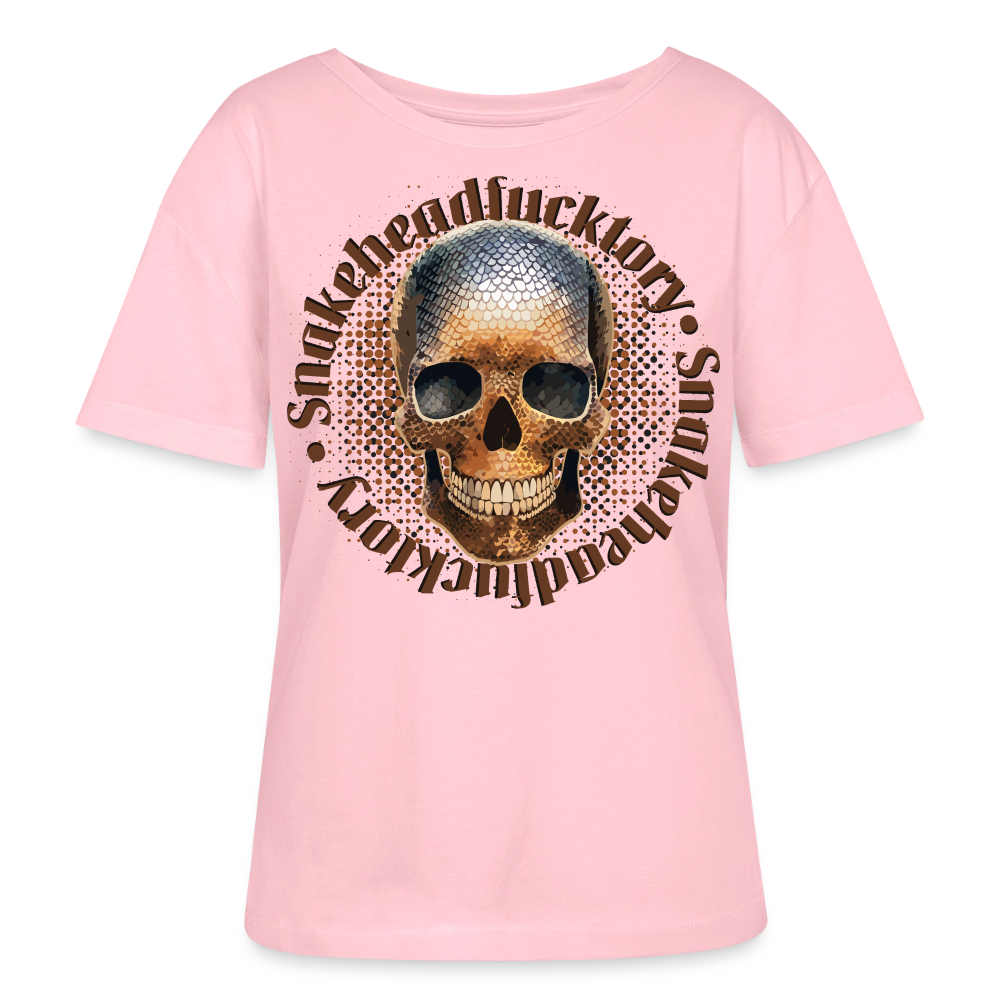 Sande Skull Design – Rundhals Frauen Bio-T-Shirt - Hellrosa