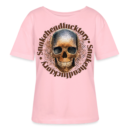 Sande Skull Design – Rundhals Frauen Bio-T-Shirt - Hellrosa