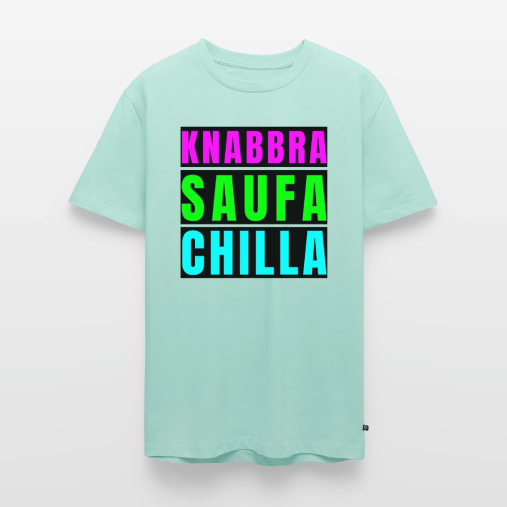 Knabbra Saufa Chilla Design – Männer Premium T-Shirt - Mint 