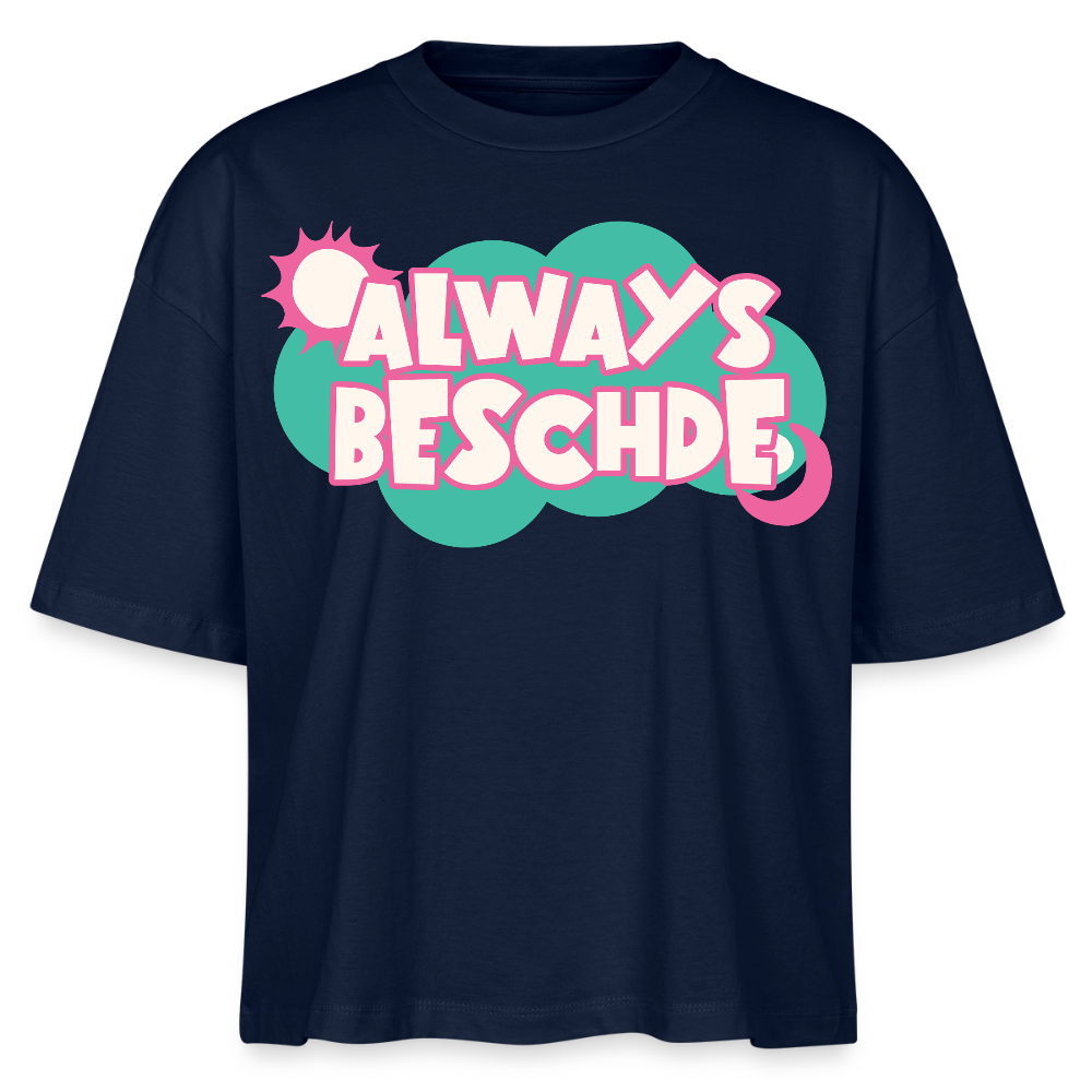 Always Beschde Design – Frauen Boxy Bio-T-Shirt - Navy