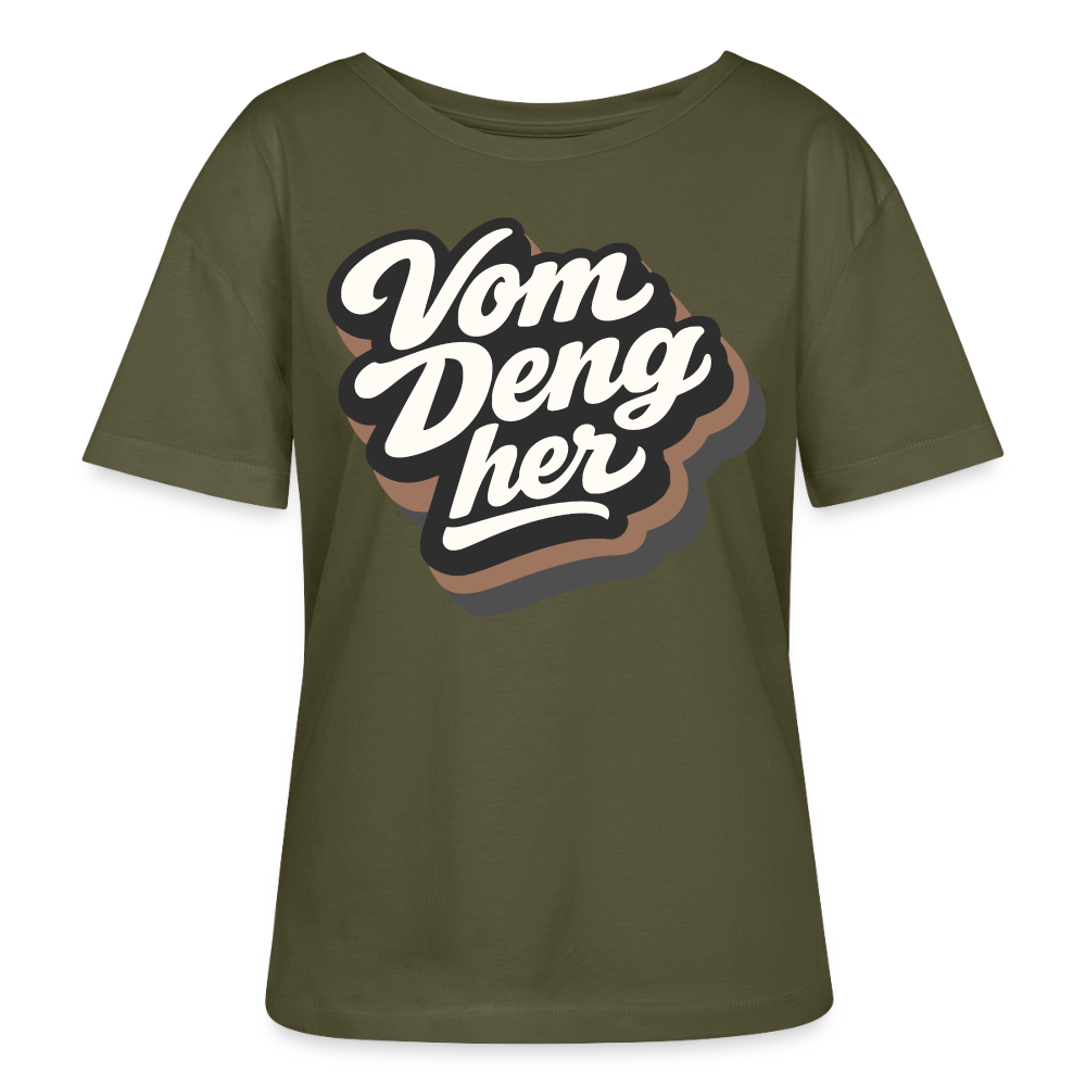 Vom Deng her Design – Rundhals Frauen Bio-T-Shirt - Khaki
