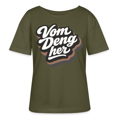 Vom Deng her Design – Rundhals Frauen Bio-T-Shirt - Khaki