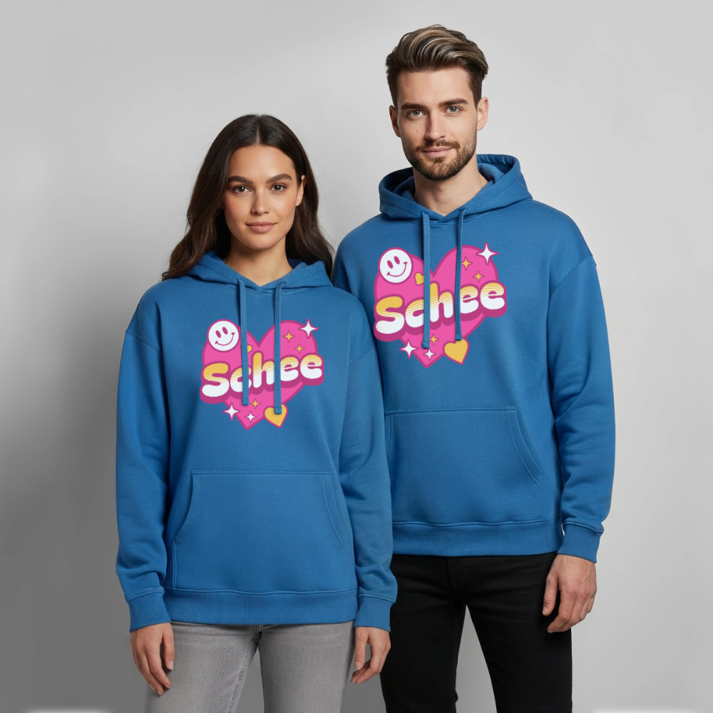 Schnee Design – Oversized Unisex Hoodie - Achtsames Blau