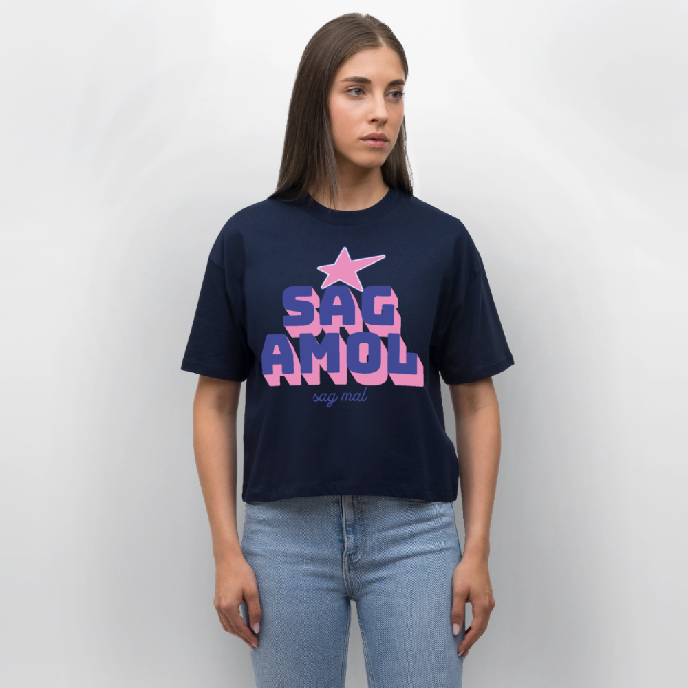 Sagamol Design – Frauen Boxy Bio-T-Shirt - Navy