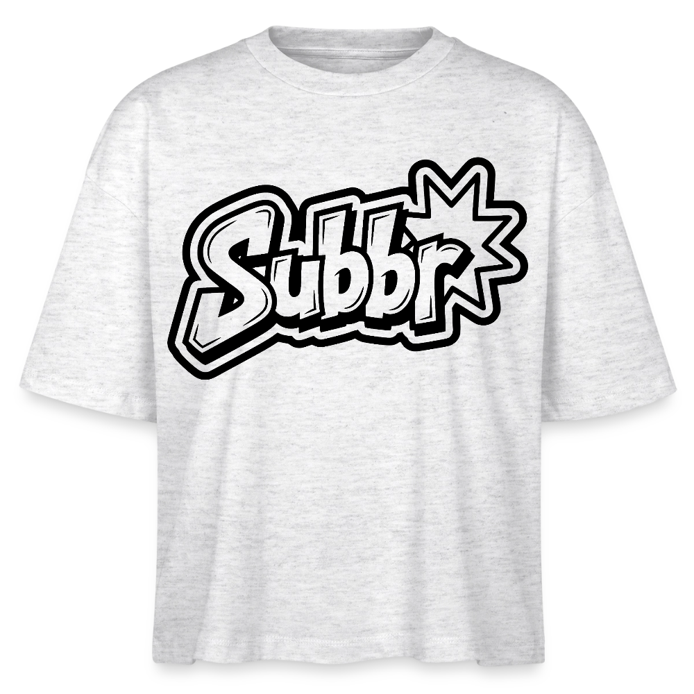 Subbr Design – Frauen Boxy Bio-T-Shirt - Weiß meliert