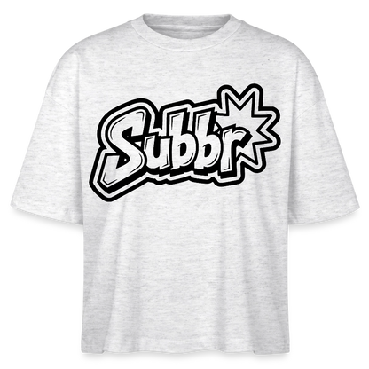 Subbr Design – Frauen Boxy Bio-T-Shirt - Weiß meliert
