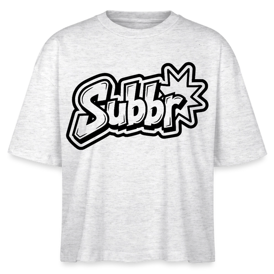 Subbr Design – Frauen Boxy Bio-T-Shirt - Weiß meliert