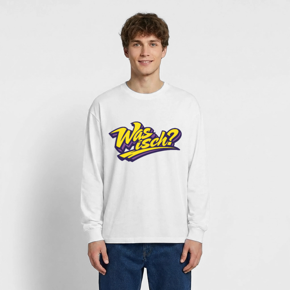 Was isch? Design – Oversized Langarmshirt - Weiß