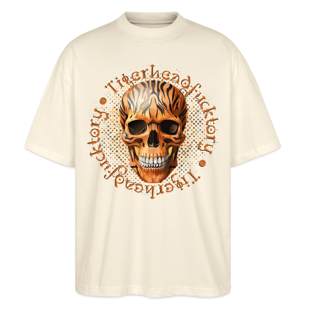 Tiger Skull Design – Oversized Unisex Bio T-Shirt - Natur