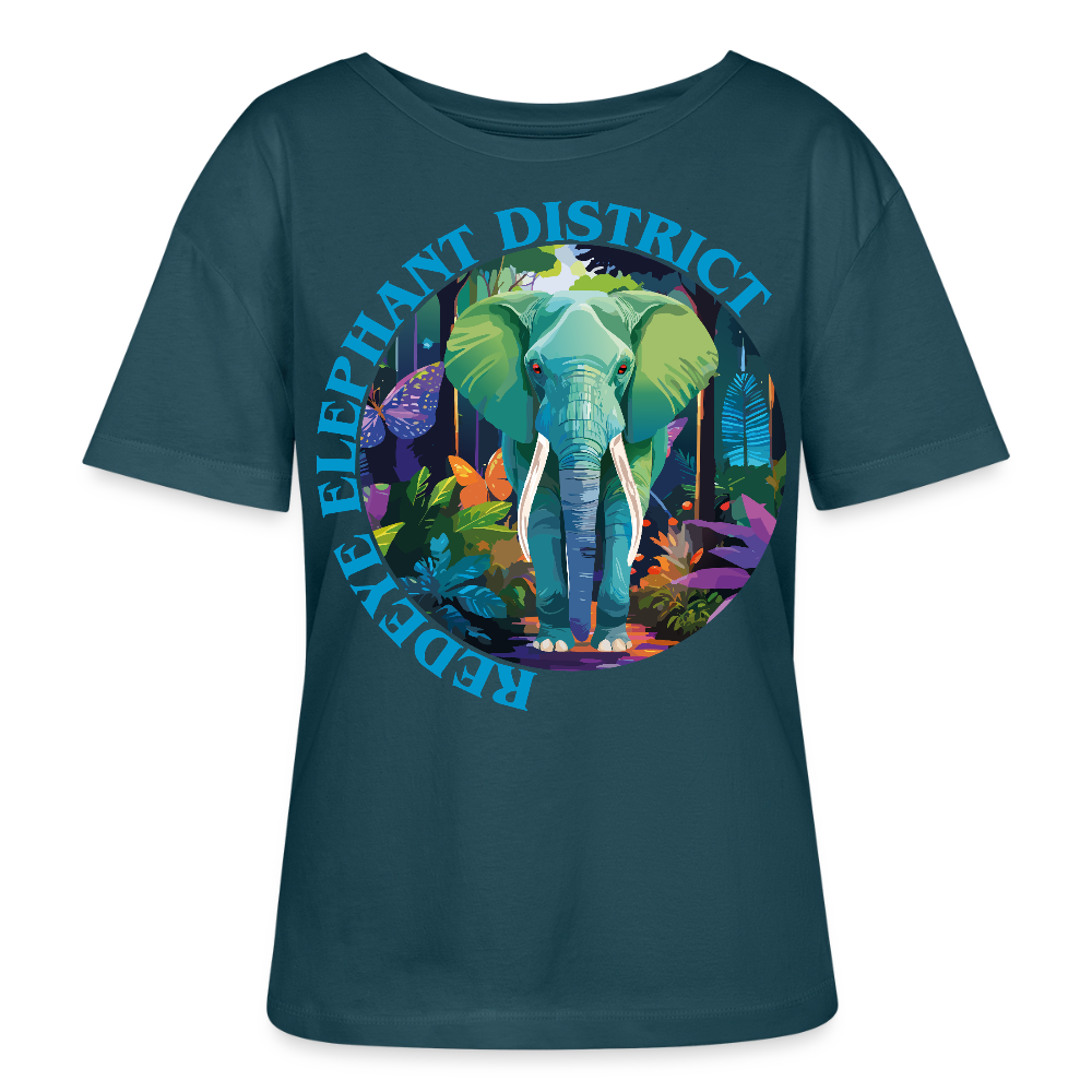 Elephant Design – Rundhals Frauen Bio-T-Shirt - Dunkles Petrol