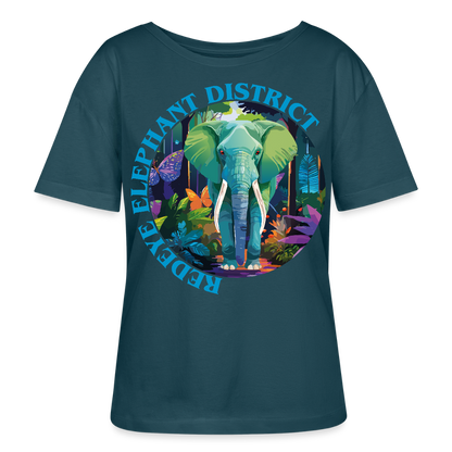 Elephant Design – Rundhals Frauen Bio-T-Shirt - Dunkles Petrol
