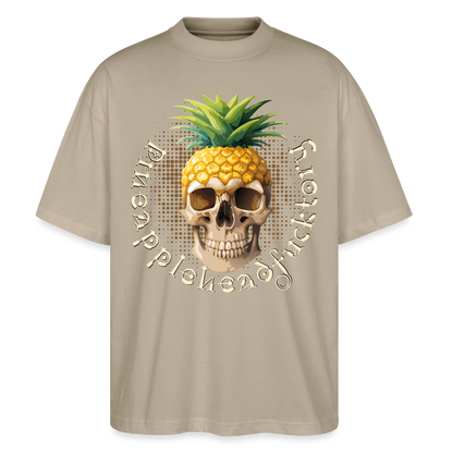 Pineapple Skull Design - Oversized Unisex Bio T-Shirt - Steingrau
