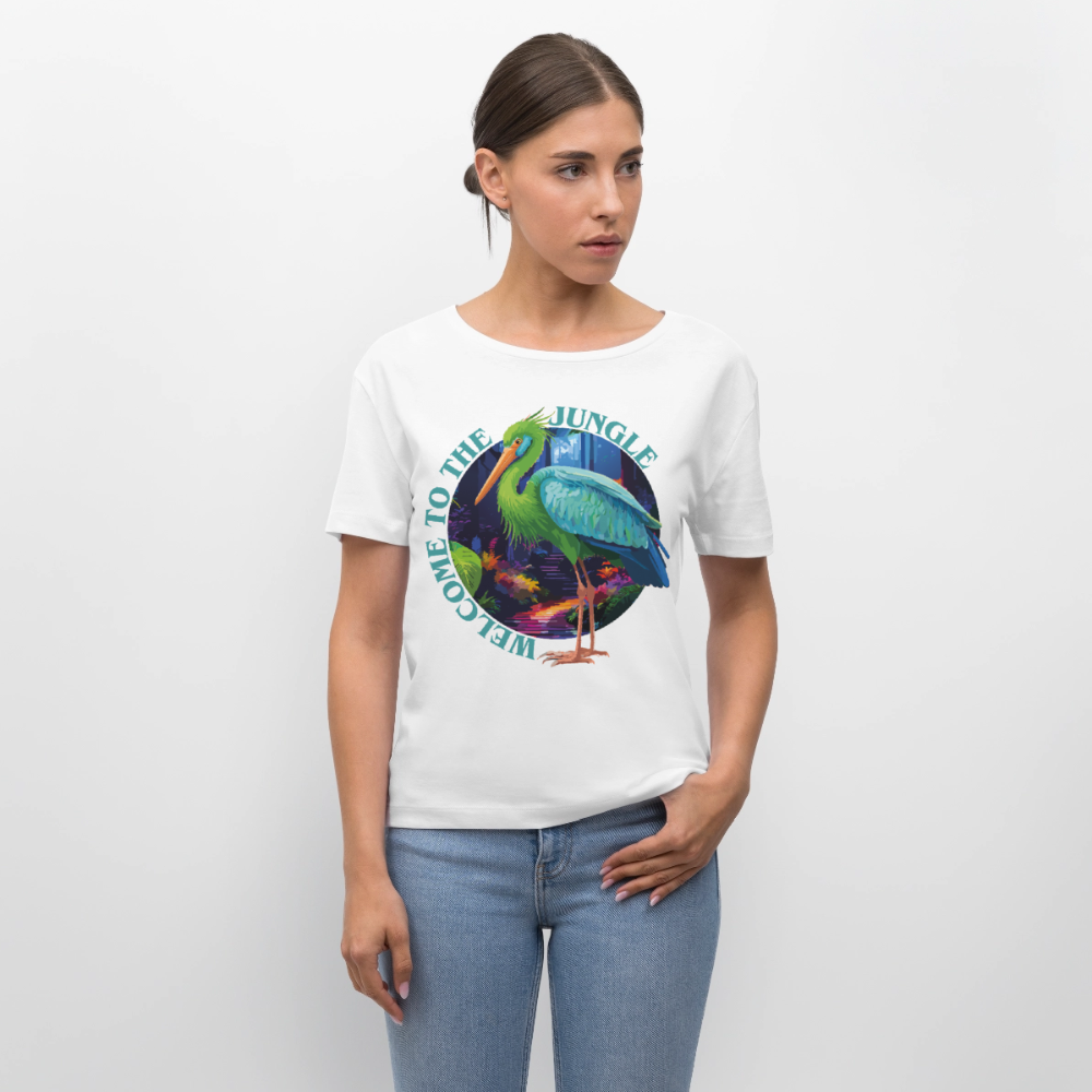 Jungle Design – Rundhals Frauen Bio-T-Shirt - Weiß