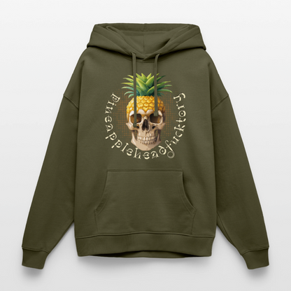 Pineapple Skull Design - Oversized Unisex Hoodie - Khaki