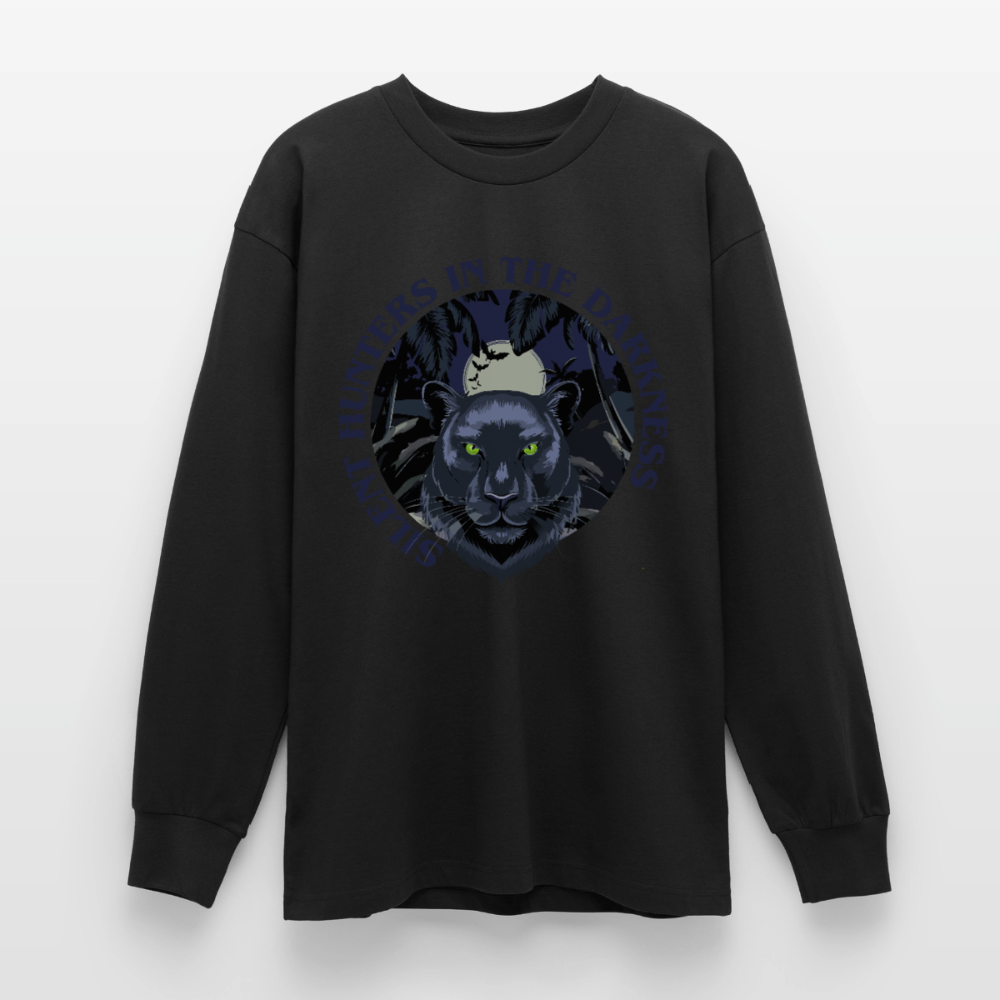 Silent Hunter Design – Oversized Langarmshirt - Schwarz