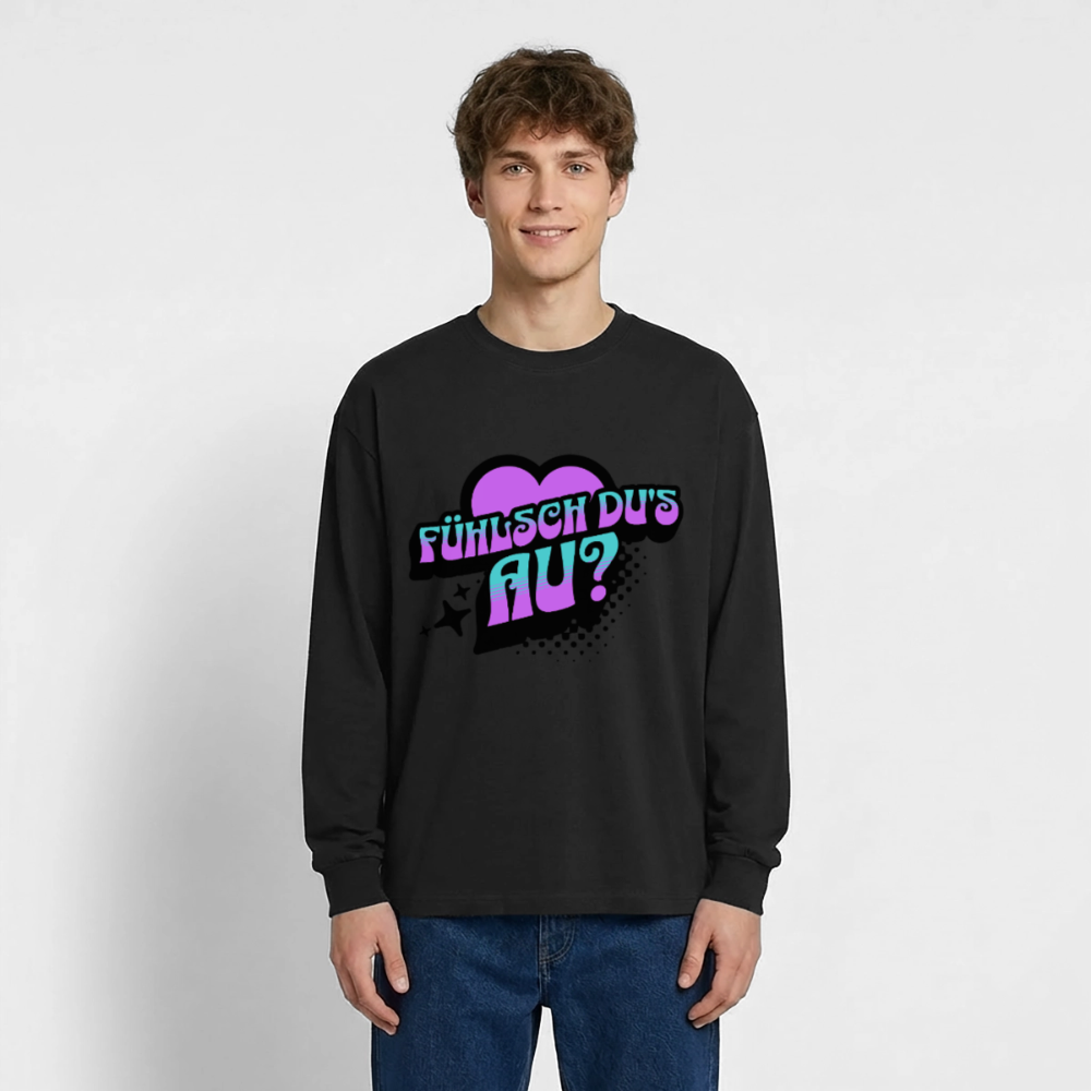 Fühlsch du‘s au Design – Oversized Langarmshirt - Schwarz