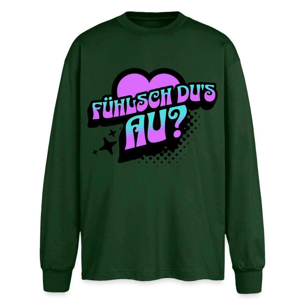 Fühlsch du‘s au Design – Oversized Langarmshirt - Flaschengrün