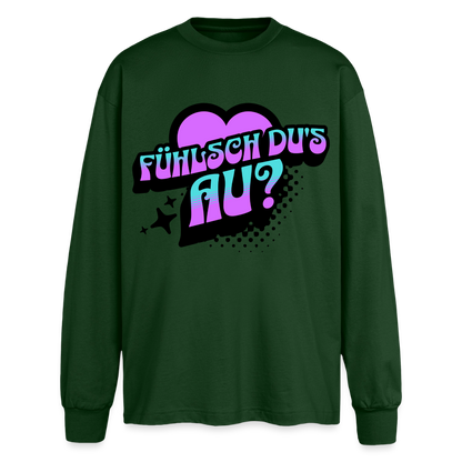 Fühlsch du‘s au Design – Oversized Langarmshirt - Flaschengrün