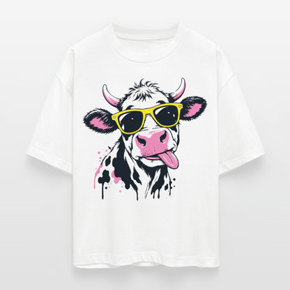 Street Cowboy Design – Frauen Boxy Bio-T-Shirt - Weiß