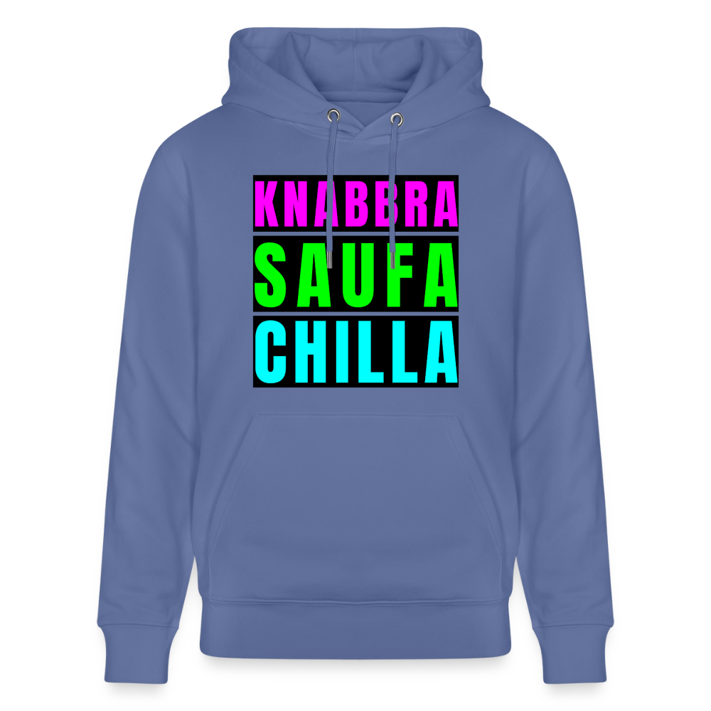 Knabbra Saufa Chilla Design – Unisex Bio-Hoodie - Blau