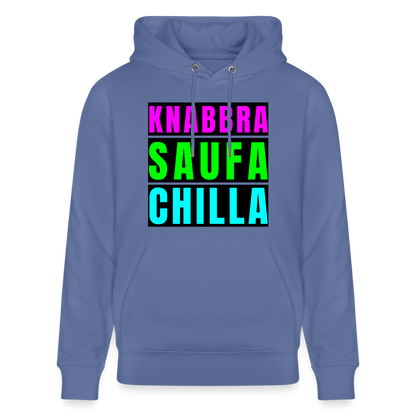 Knabbra Saufa Chilla Design – Unisex Bio-Hoodie - Blau