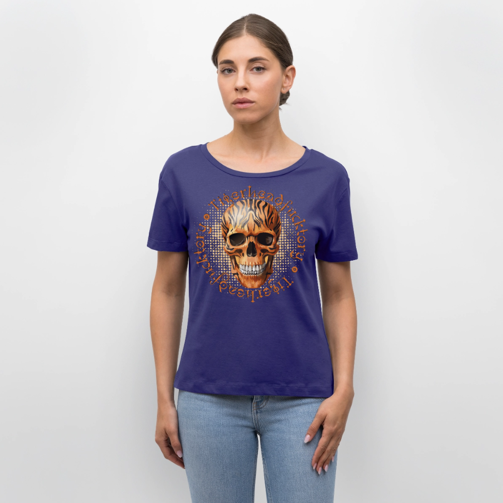 Tiger Skull Design – Rundhals Frauen Bio-T-Shirt - Dämmerung