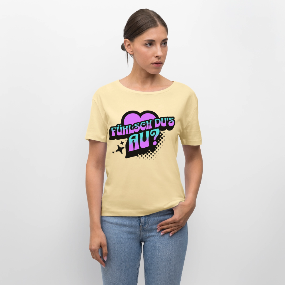 Fühlsch du‘s au Design – Rundhals Frauen Bio-T-Shirt - Creme