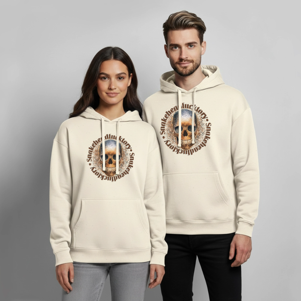 Snake Skull Design – Oversized Unisex Hoodie - Natur