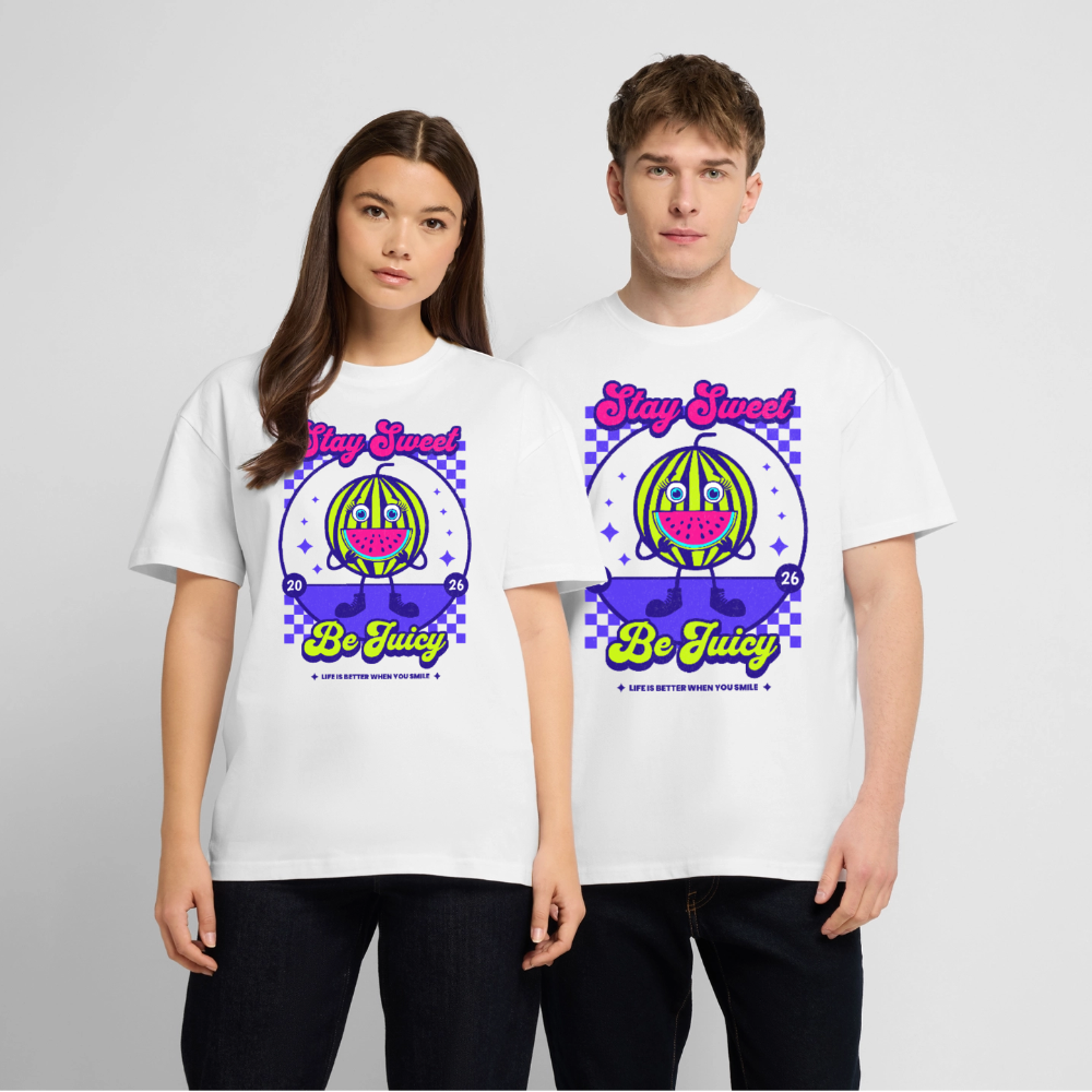 Stay Sweet Design – Oversized Unisex Bio T-Shirt - Weiß