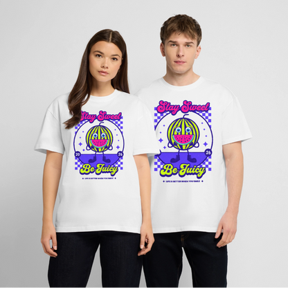 Stay Sweet Design – Oversized Unisex Bio T-Shirt - Weiß