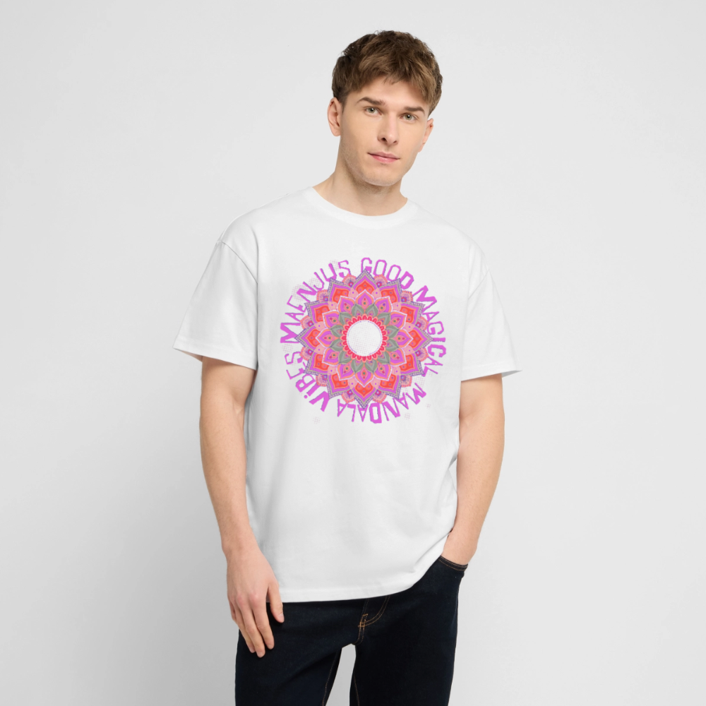 Mandala Pink Design – Oversized Unisex Bio T-Shirt - Weiß