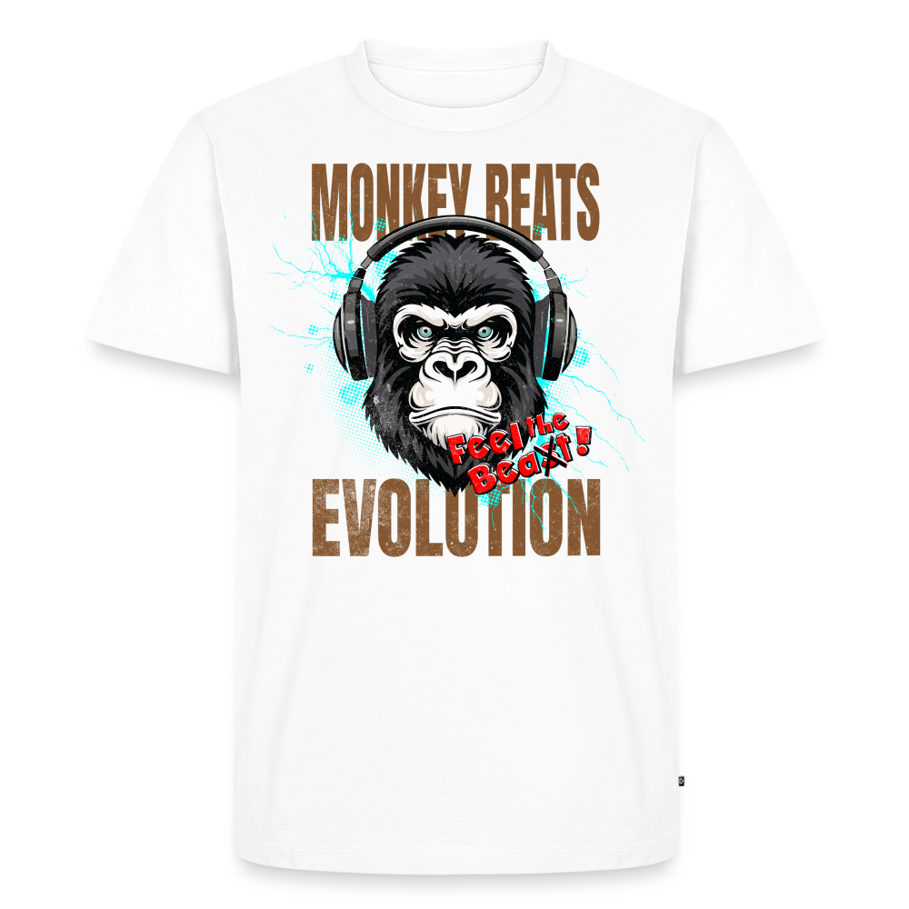 Monkey Beats Design – Männer Premium T-Shirt - Weiß