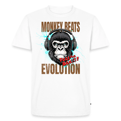 Monkey Beats Design – Männer Premium T-Shirt - Weiß