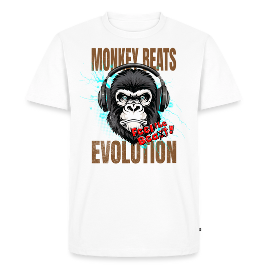 Monkey Beats Design – Männer Premium T-Shirt - Weiß