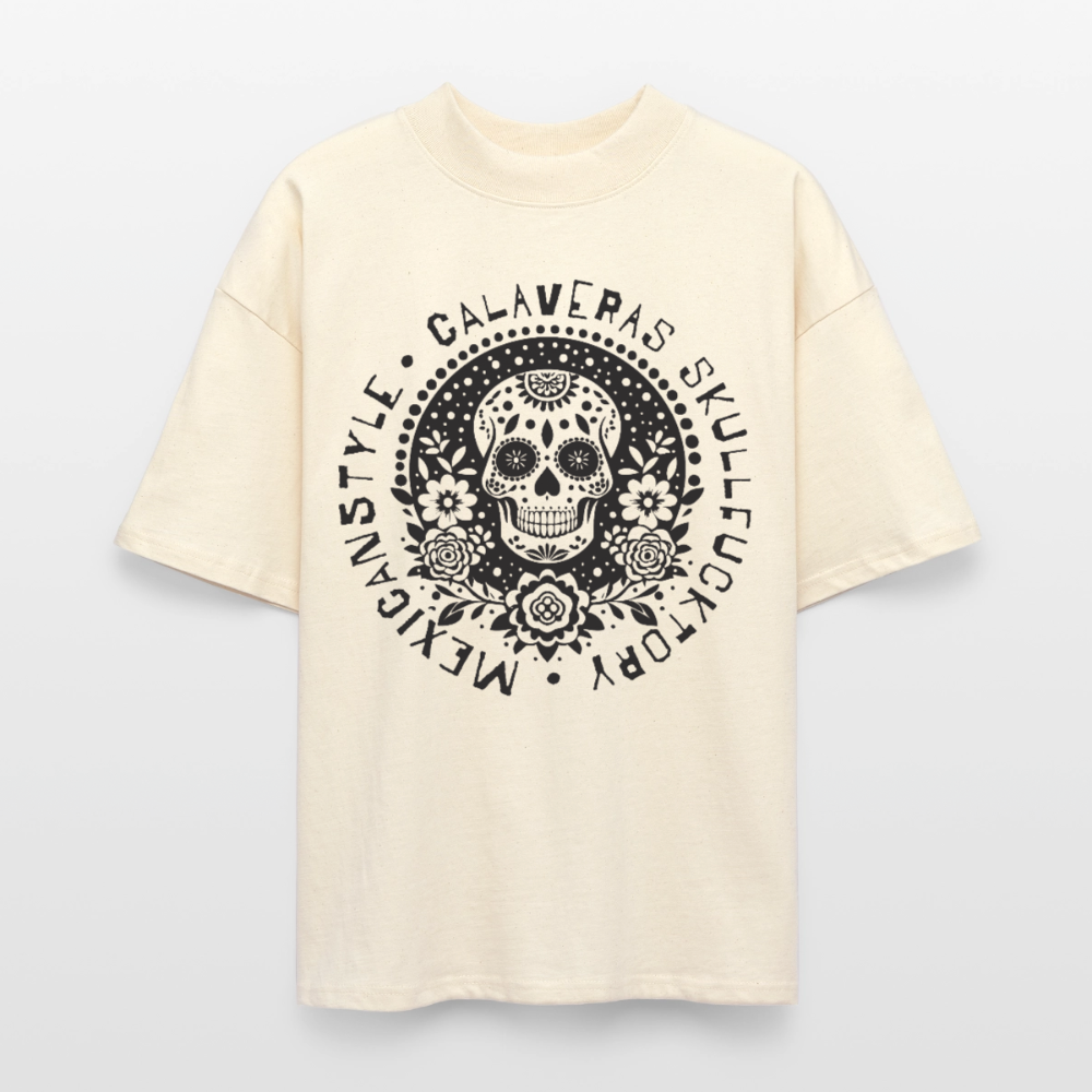 Sugar Skull Black Design - Oversized Unisex Bio T-Shirt - Natur