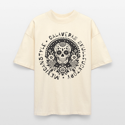 Sugar Skull Black Design - Oversized Unisex Bio T-Shirt - Natur