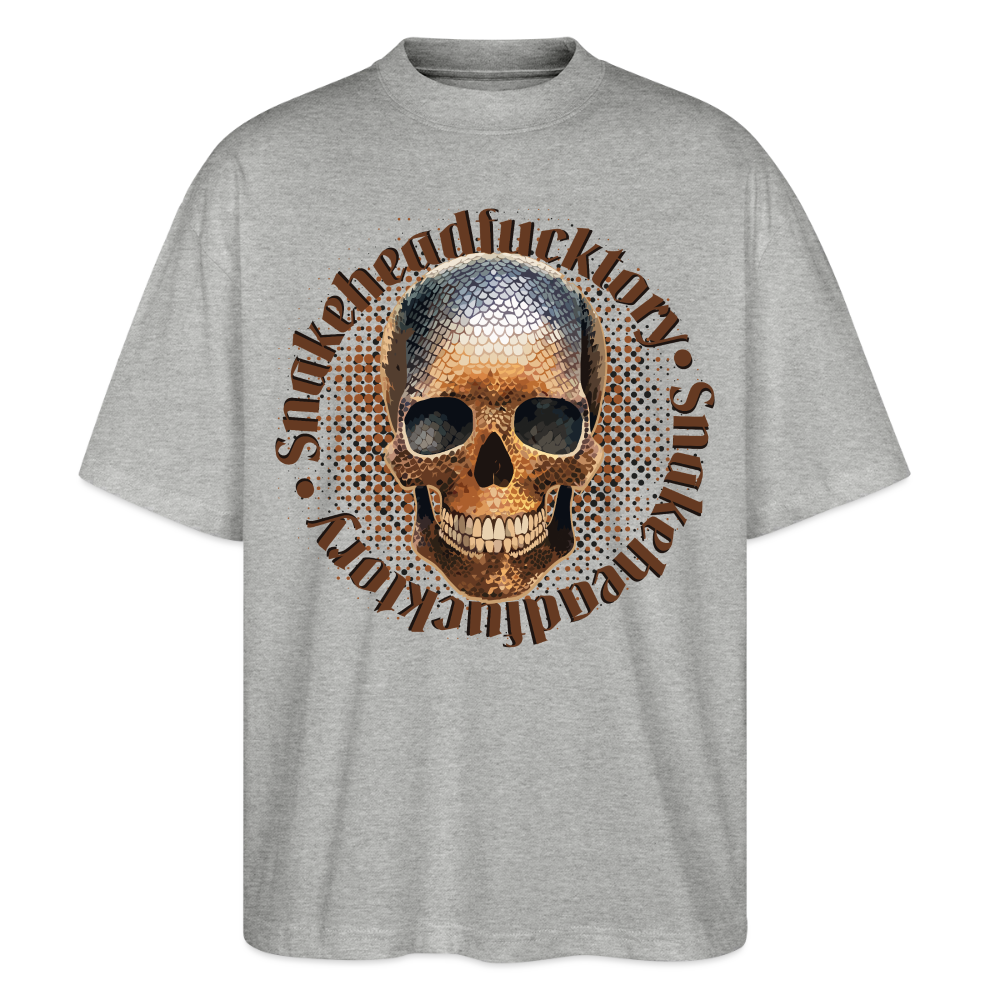 Snake Skull Design – Oversized Unisex Bio T-Shirt - Grau meliert