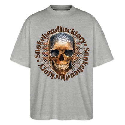 Snake Skull Design – Oversized Unisex Bio T-Shirt - Grau meliert