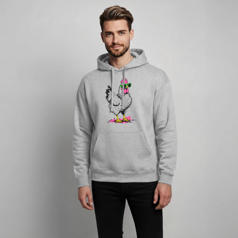 Street Chicken Design – Oversized Unisex Hoodie - Grau meliert