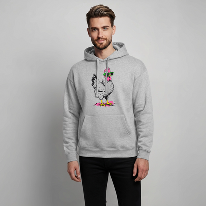 Street Chicken Design – Oversized Unisex Hoodie - Grau meliert