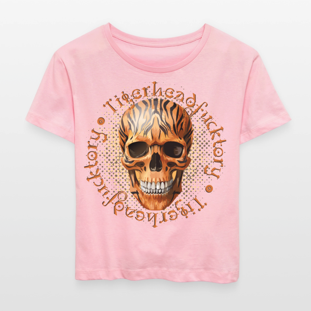 Tiger Skull Design – Rundhals Frauen Bio-T-Shirt - Hellrosa